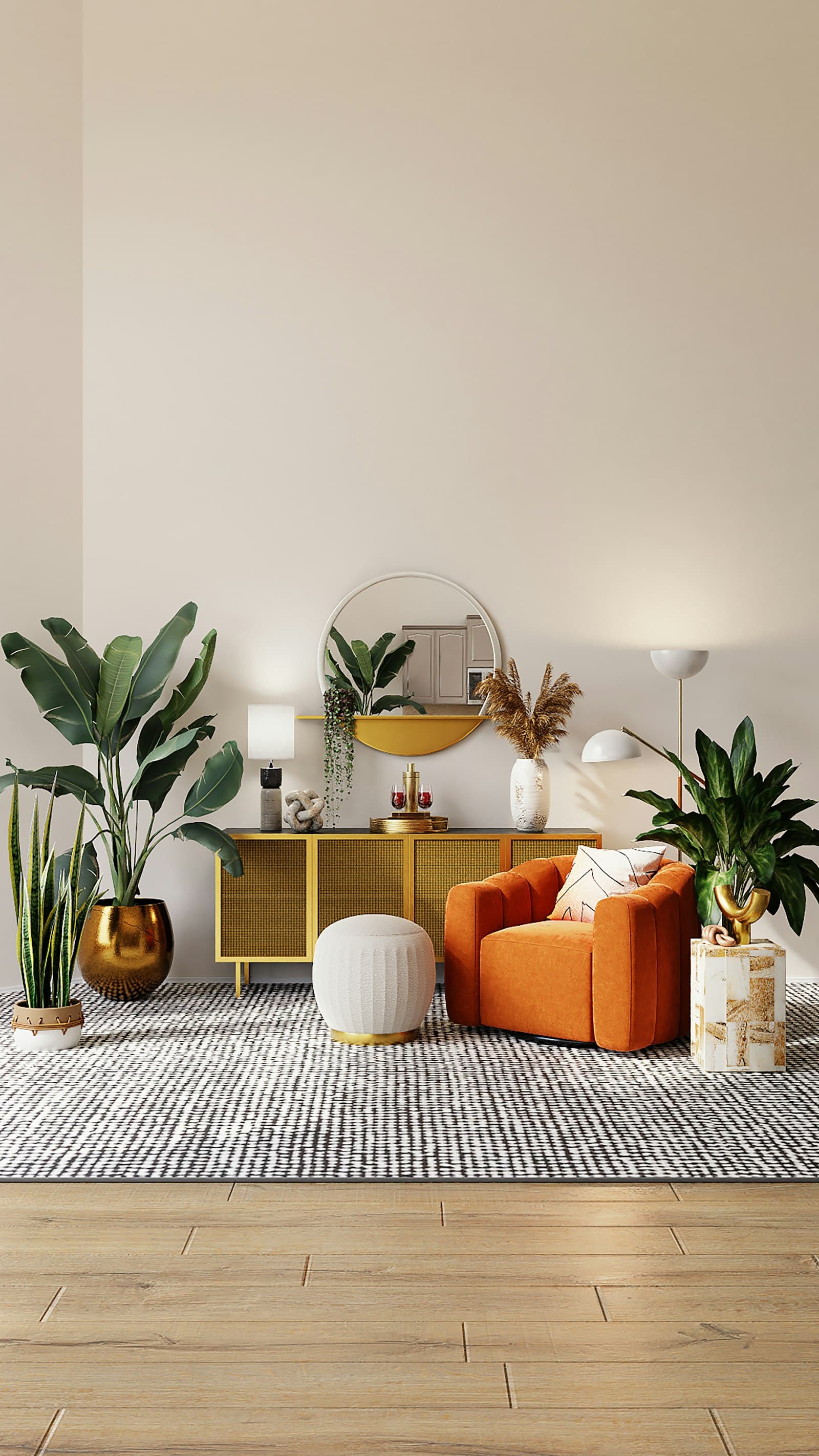 Warm cream interior atmosphere